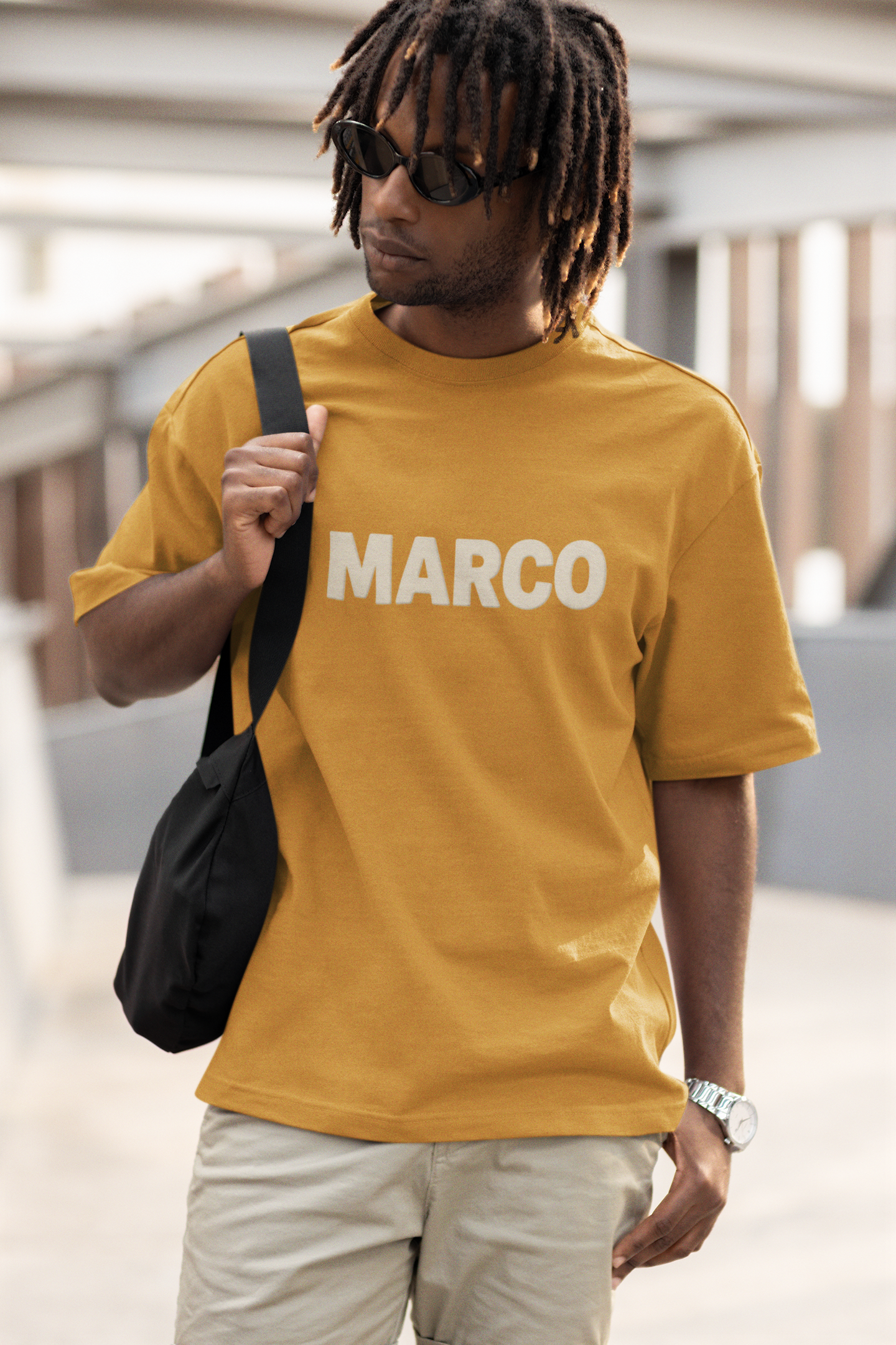 Mustard Yellow Oversized 240 GSM Cotton T-Shirt with Phoenix Graphic Design