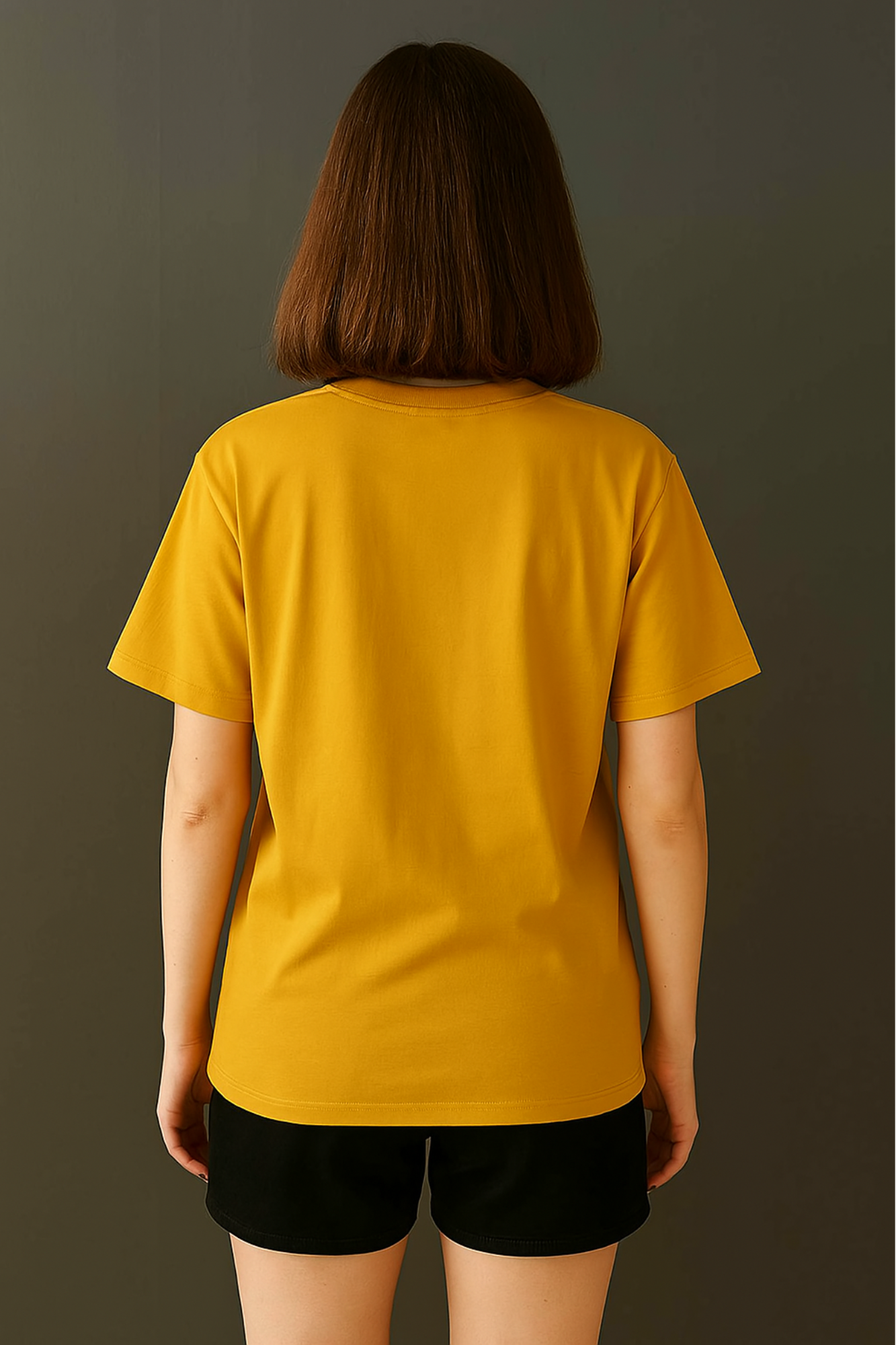 Women Premium Cotton Oversized T-Shirt Mustard Yellow