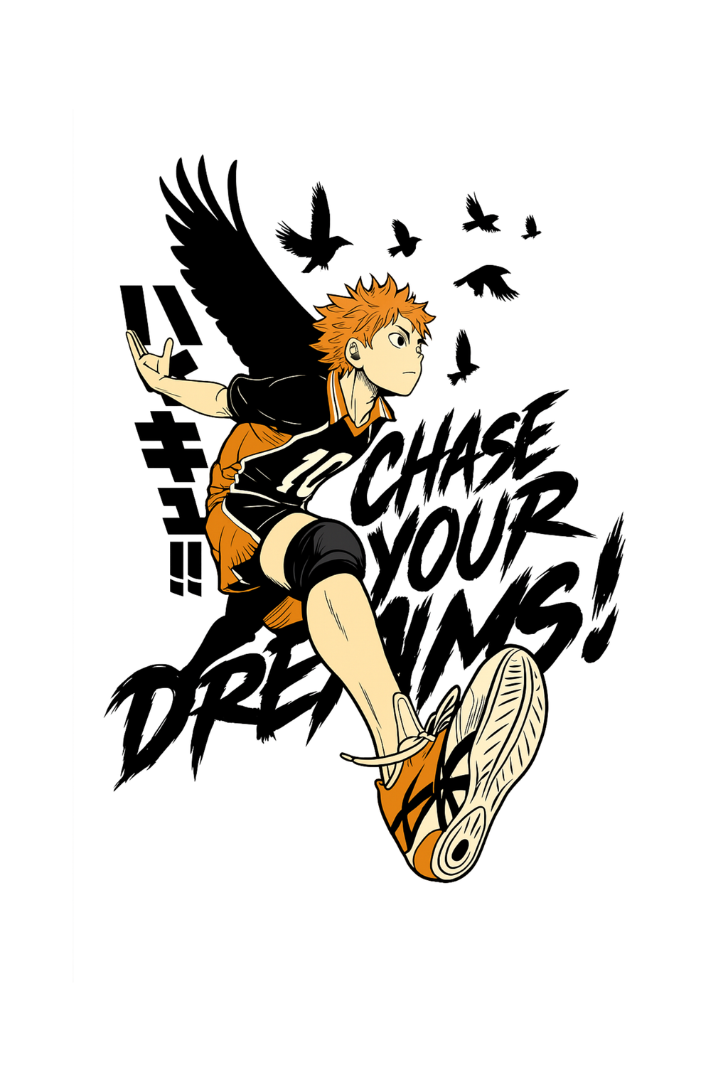 Chase Your Dreams Anime T-Shirt – Oversized 240 GSM Cotton Tee for Men