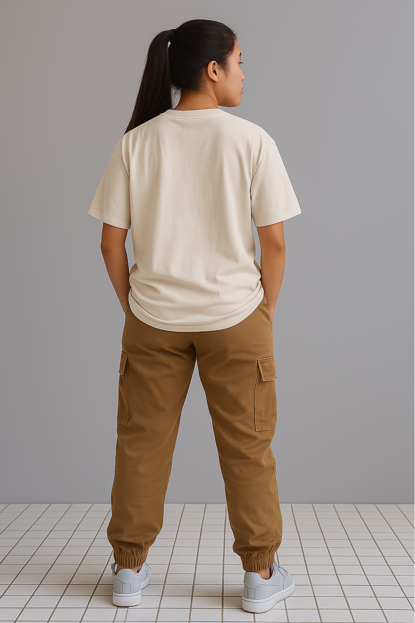 Women Premium Cotton Oversized T-Shirt Off White