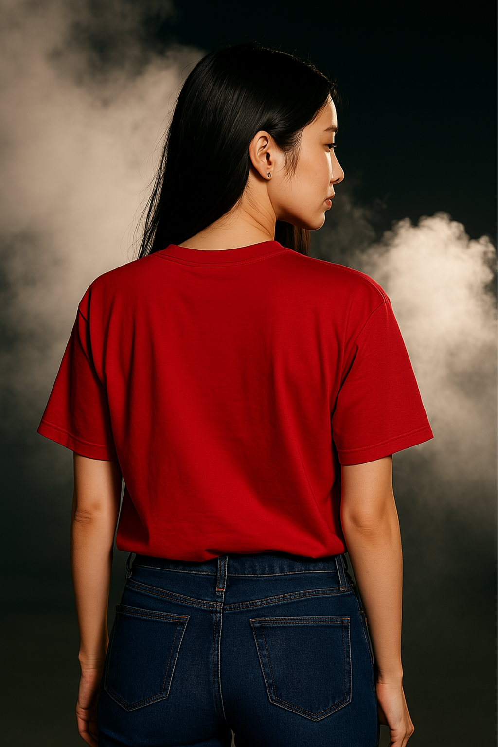 Women Premium Cotton Oversized T-Shirt Red