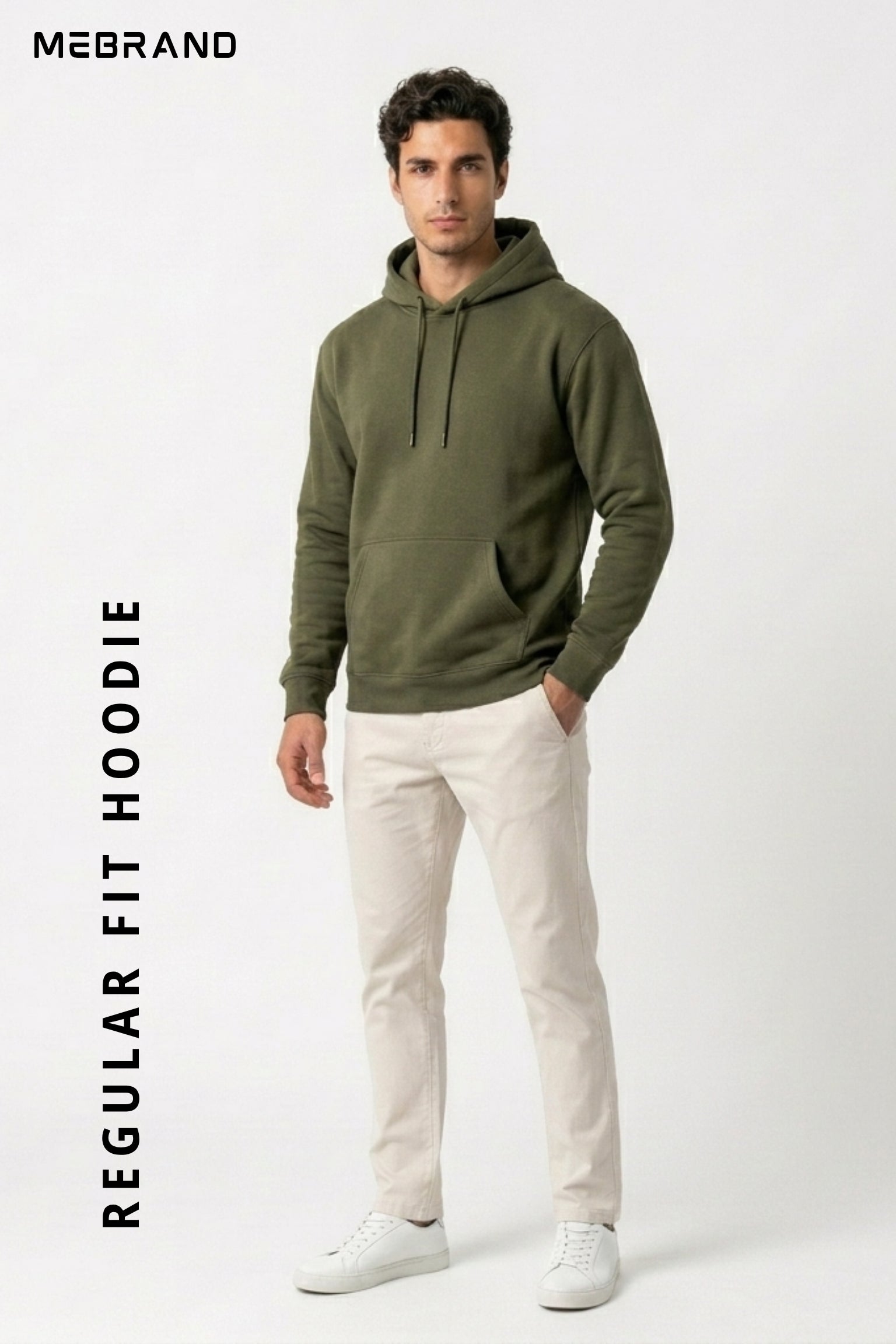 Regular Fit Hoodie Olive Green