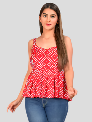 Women Bandhej Printed Tunic Top