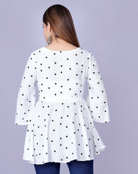 Stylish Polka Dot Crepe Top MEBRAND.IN