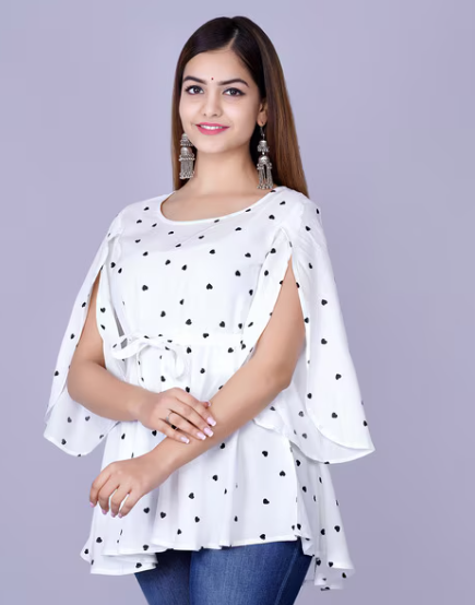 Stylish Polka Dot Crepe Top MEBRAND.IN