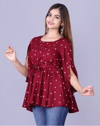 Stylish Polka Dot Crepe Top MEBRAND.IN