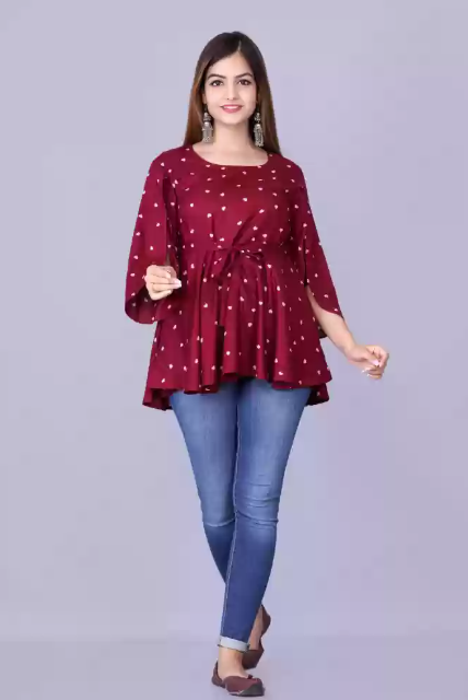 Stylish Polka Dot Crepe Top MEBRAND.IN