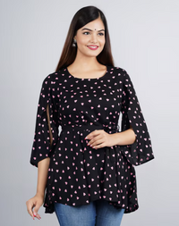 Stylish Polka Dot Crepe Top MEBRAND.IN