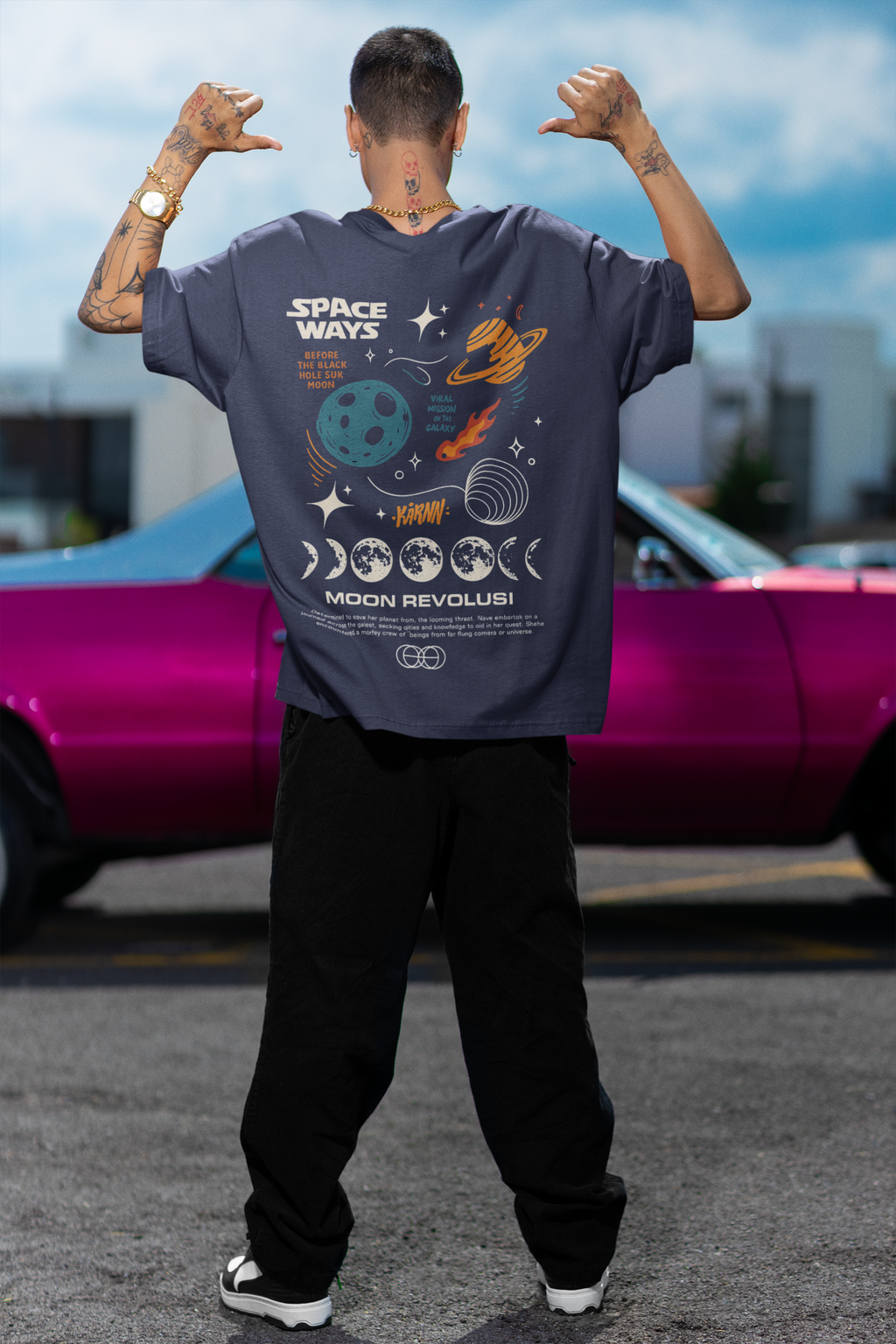 Space Ways Oversized Graphic T-Shirt