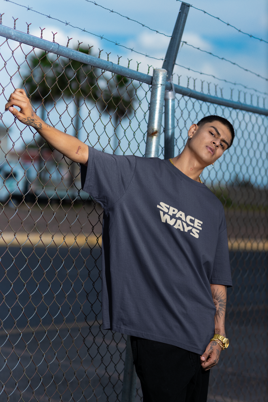 Space Ways Oversized Graphic T-Shirt