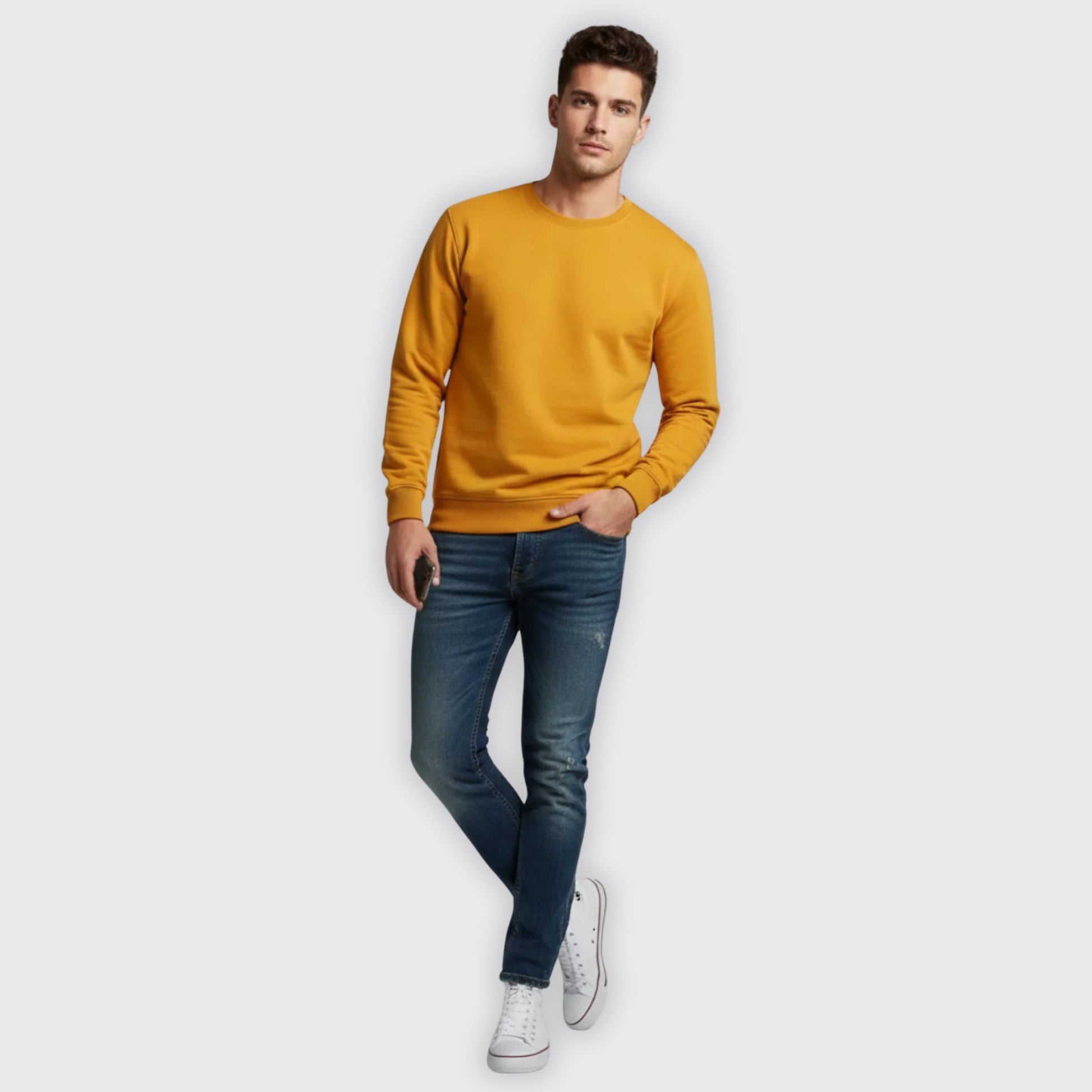 VYBE Regular Fit Sweatshirt Mustard Yellow