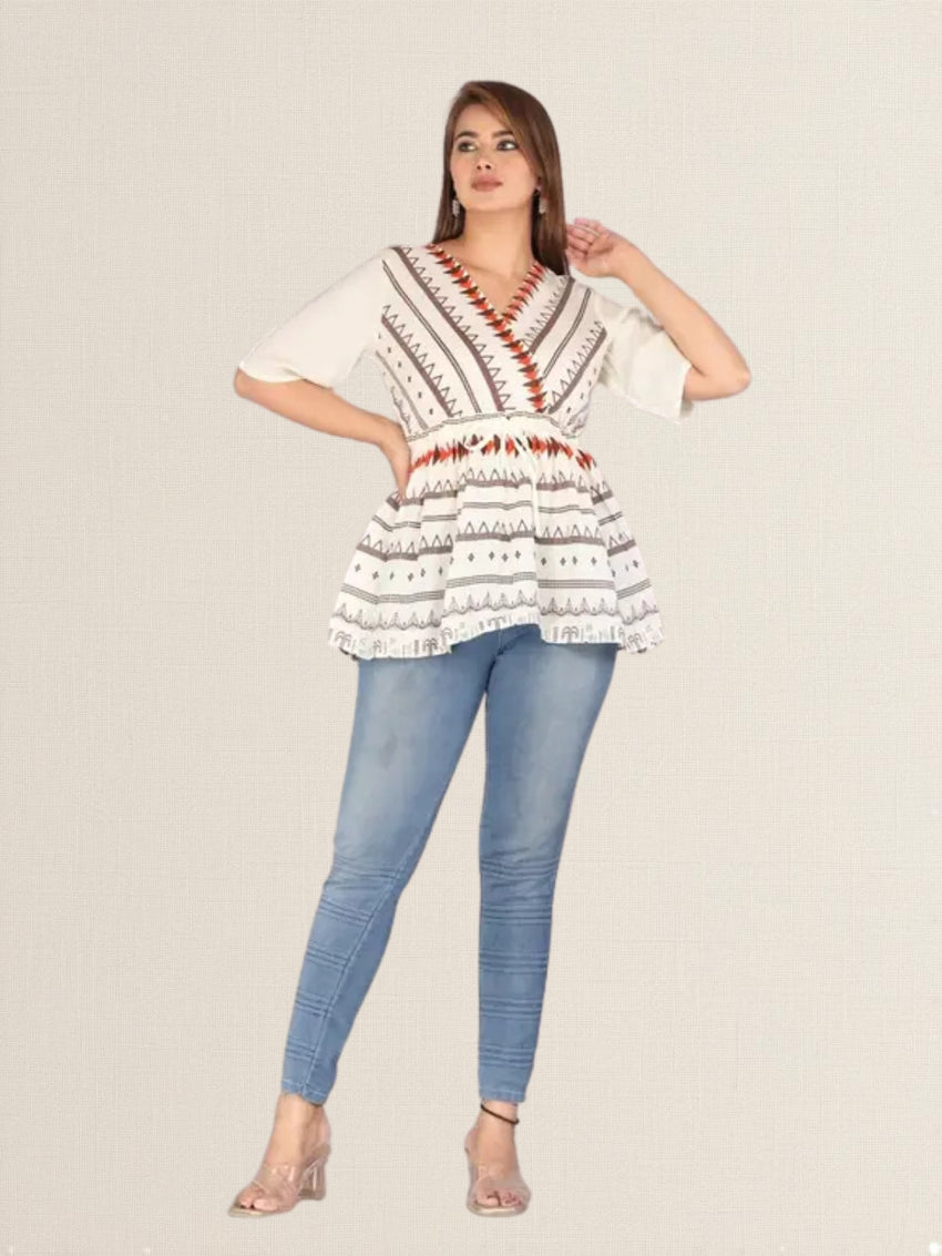 Women Embroidered Printed Top Meesho