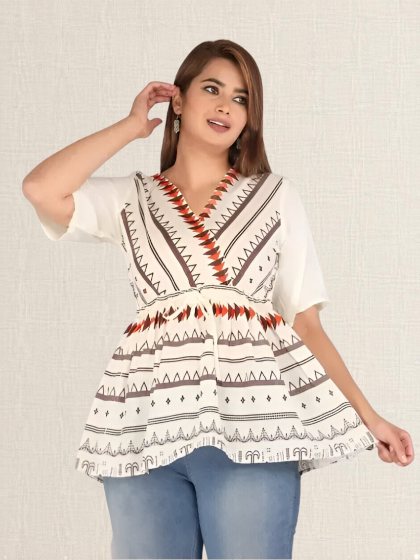 Women Embroidered Printed Top Meesho