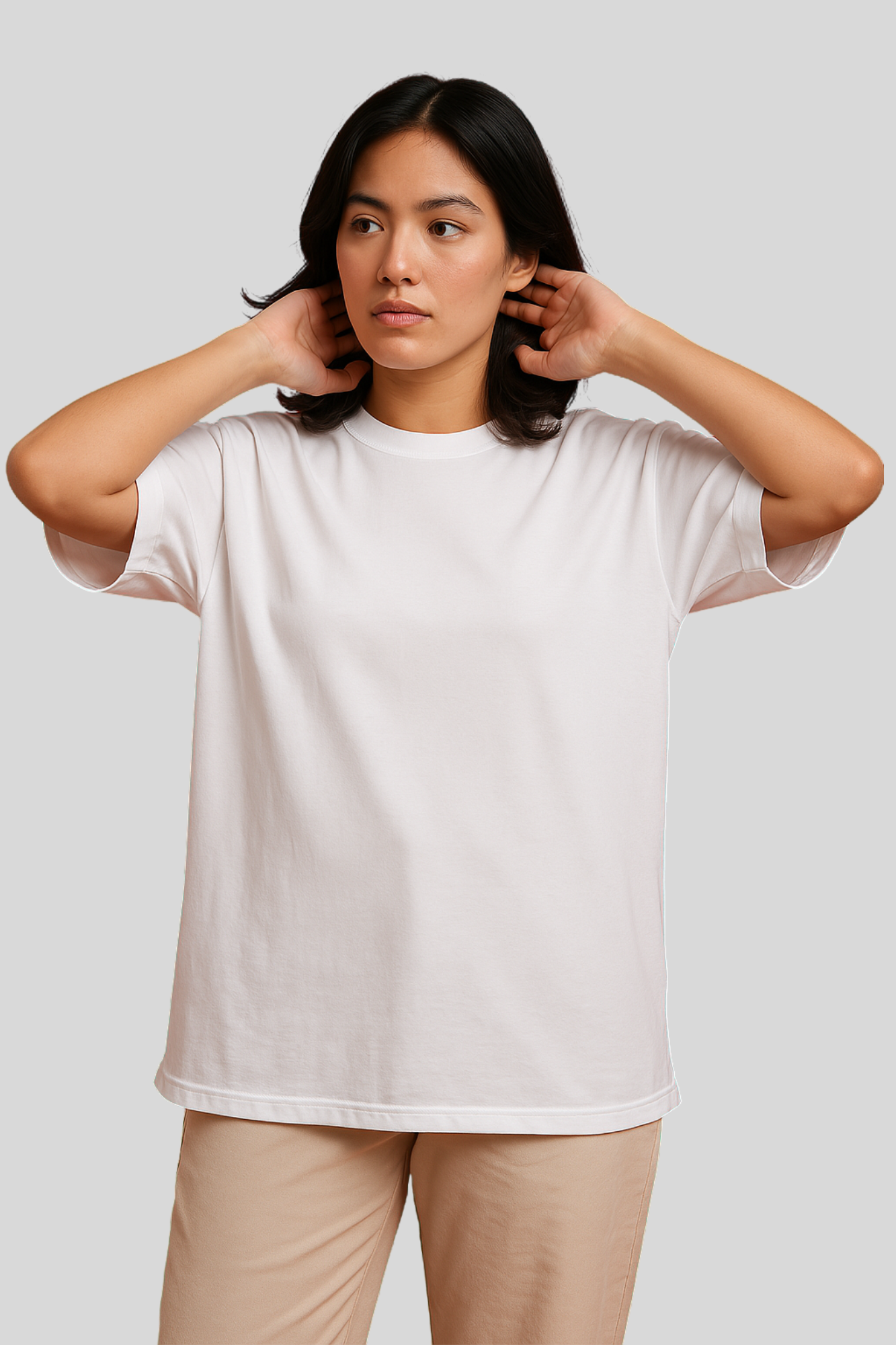 Women Premium Cotton Oversized T-Shirt White