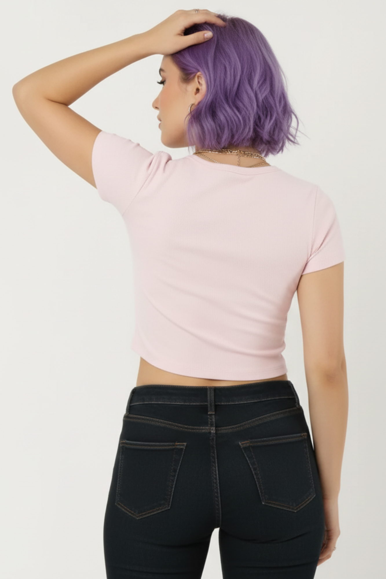 Women’s premium light pink stretchable cotton spandex crop top – Mebrand
