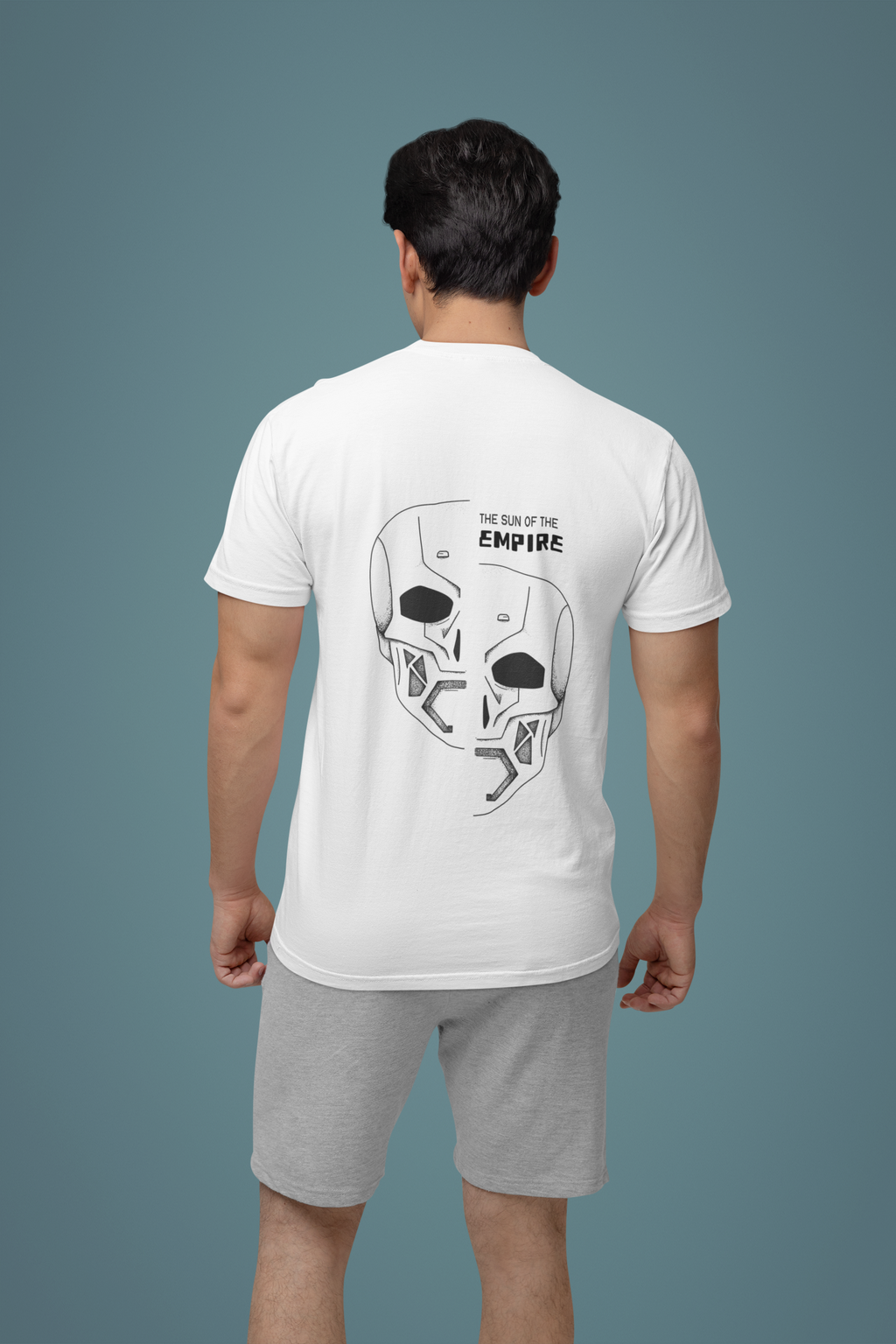 White cotton printed tee-White Mebrand