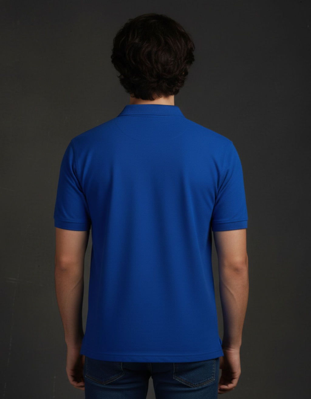 Classic Polo Tee Royal Blue Men Back – Premium Cotton Polo T-Shirt