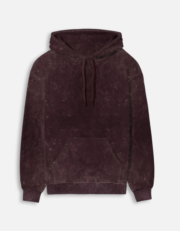 DustEdge Washed Regular Fit Hoodie Maroon