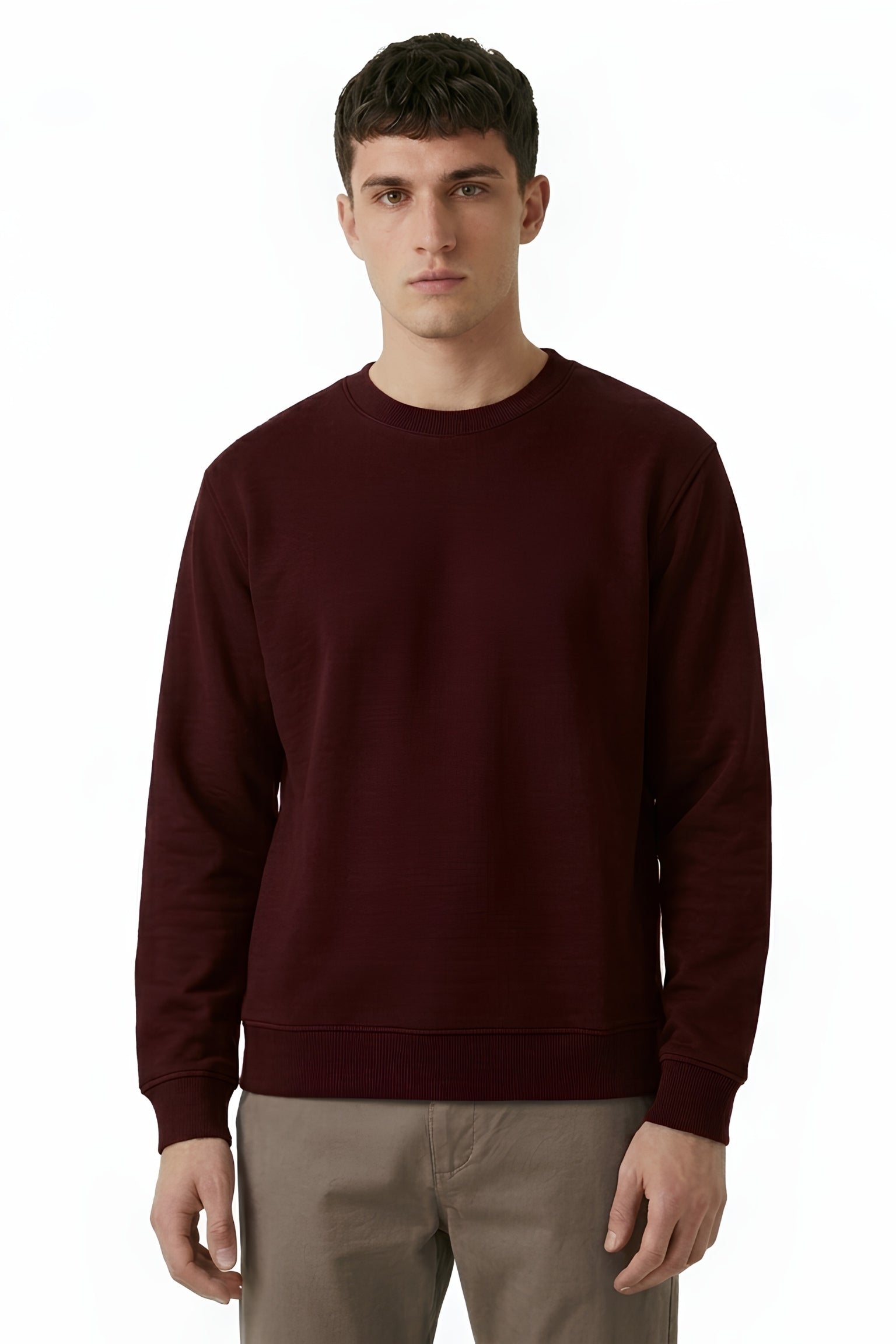 Maroon core edition sweatshirt in premium cotton by MEBRAND front view 2