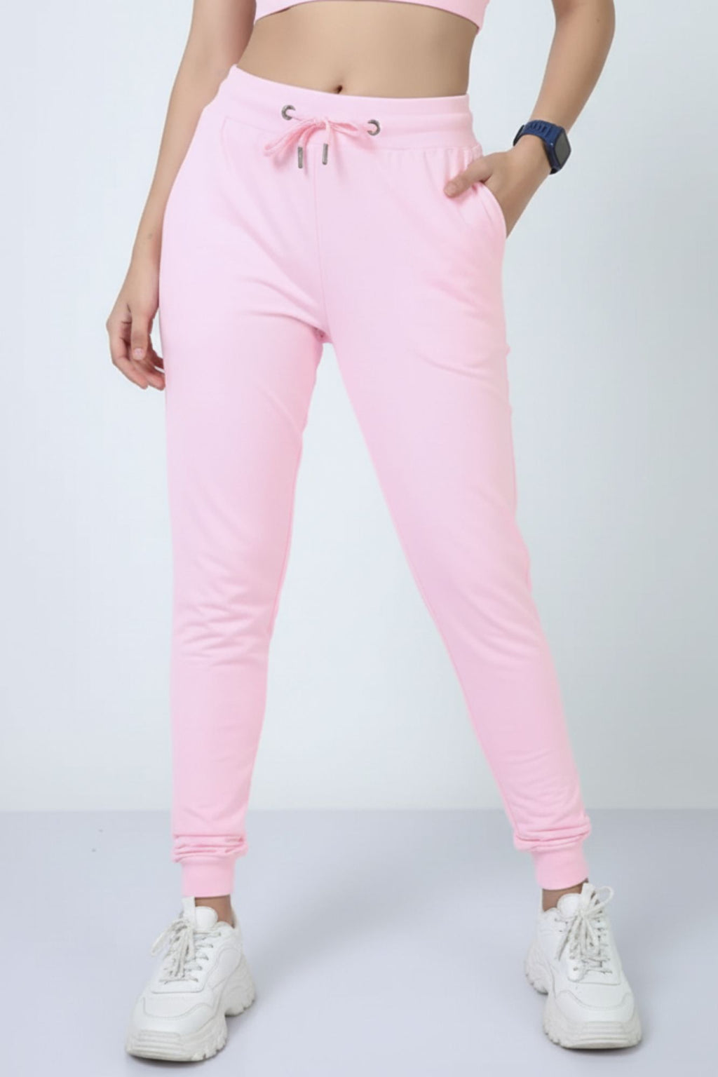 Front view of Mebrand Active Glow Pink Joggers