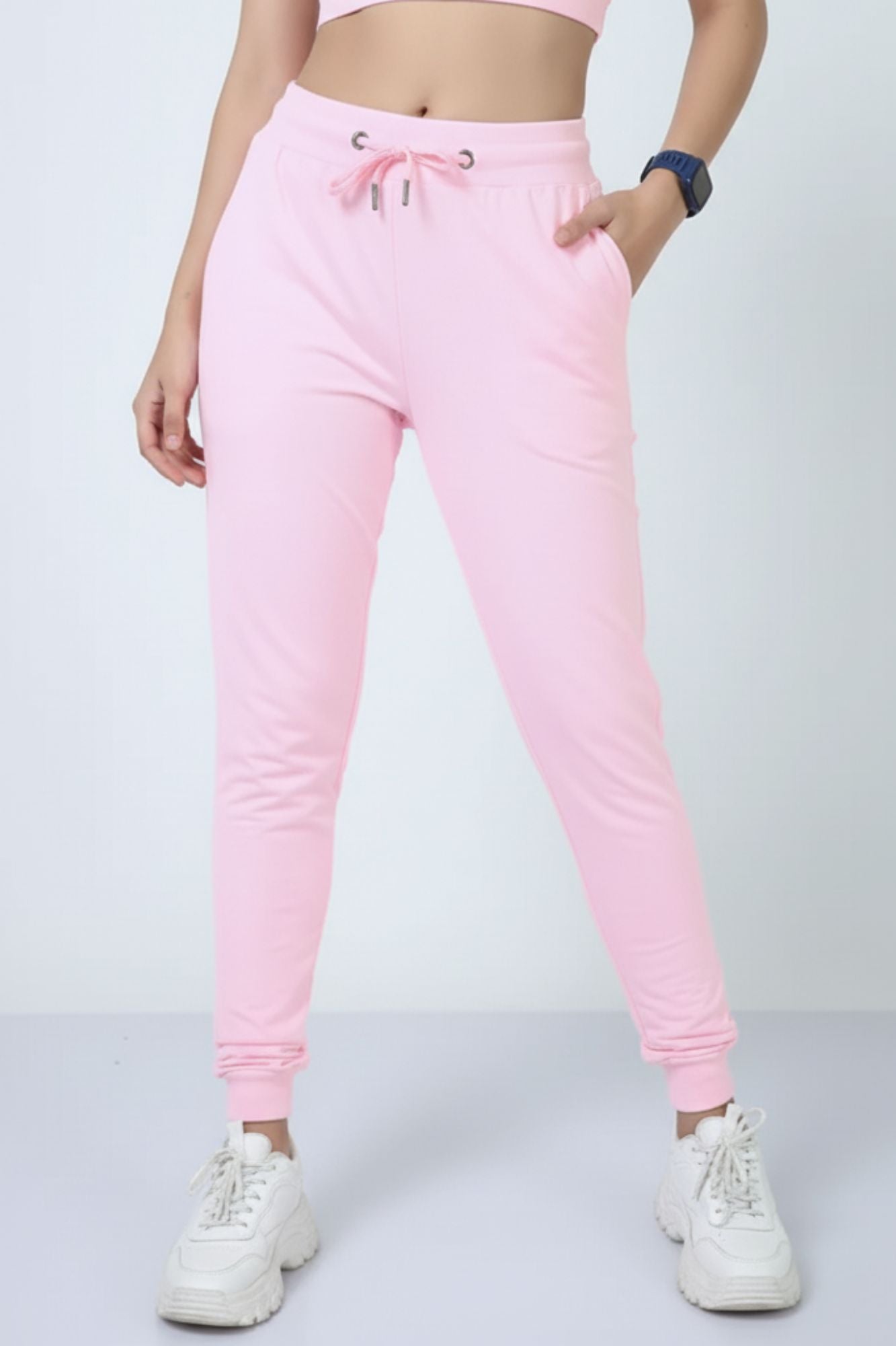 Front view of Mebrand Active Glow Pink Joggers