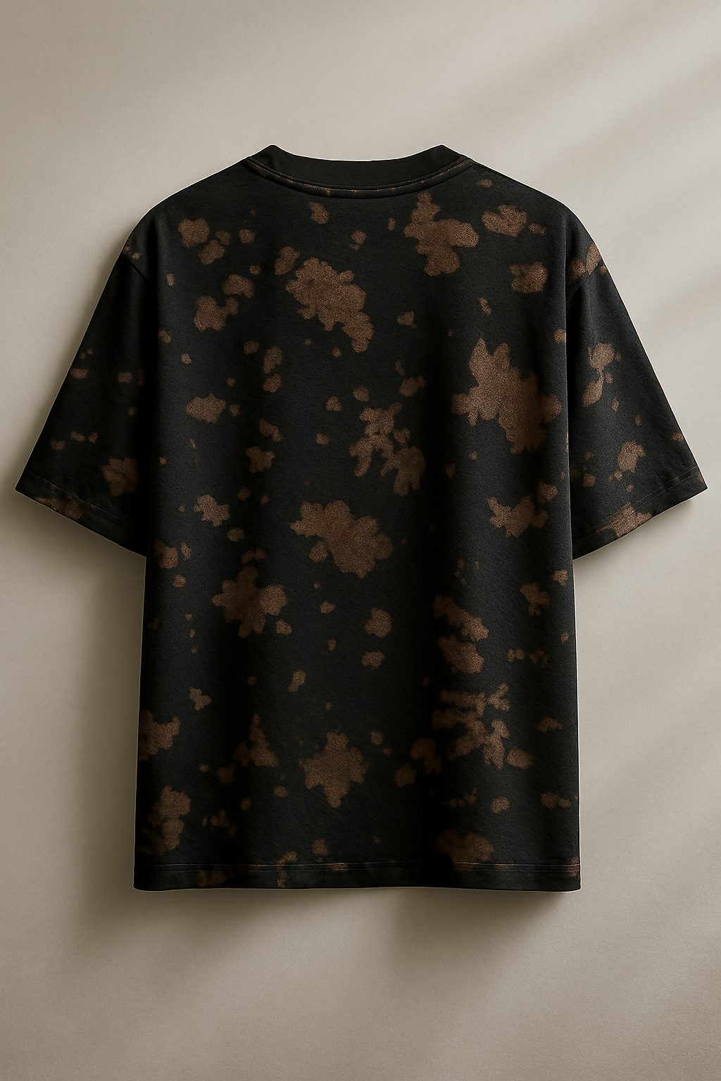 Back view of Mebrand Earth brown black tie-dye oversized t-shirt