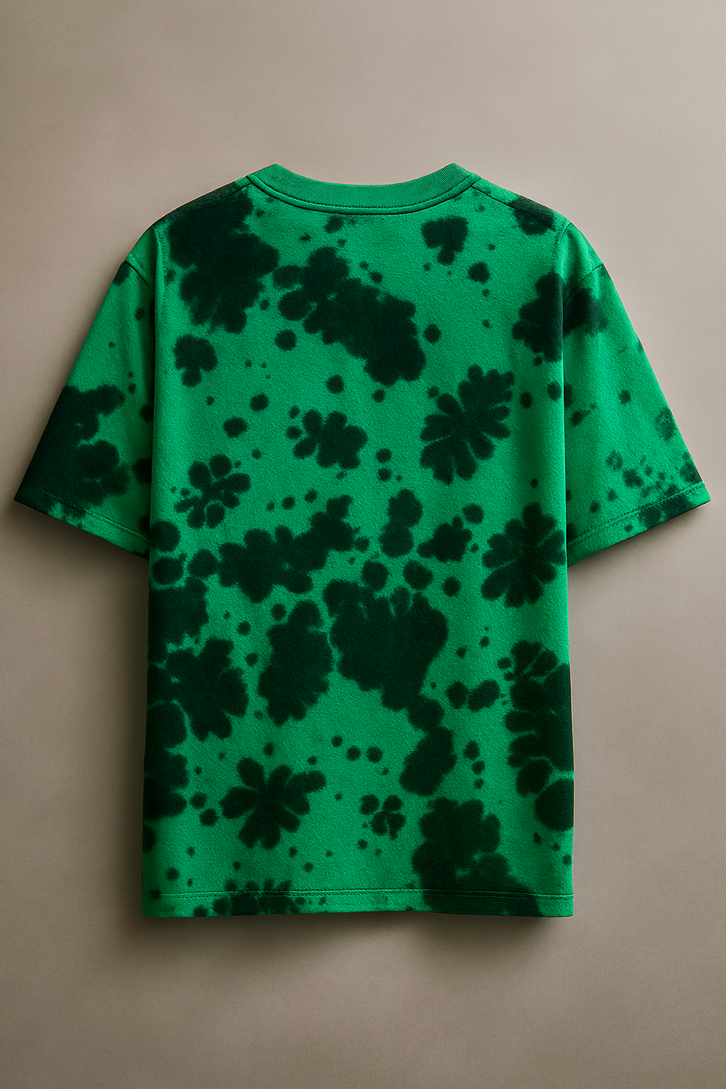 Back view of Mebrand Forest green black tie-dye oversized t-shirt