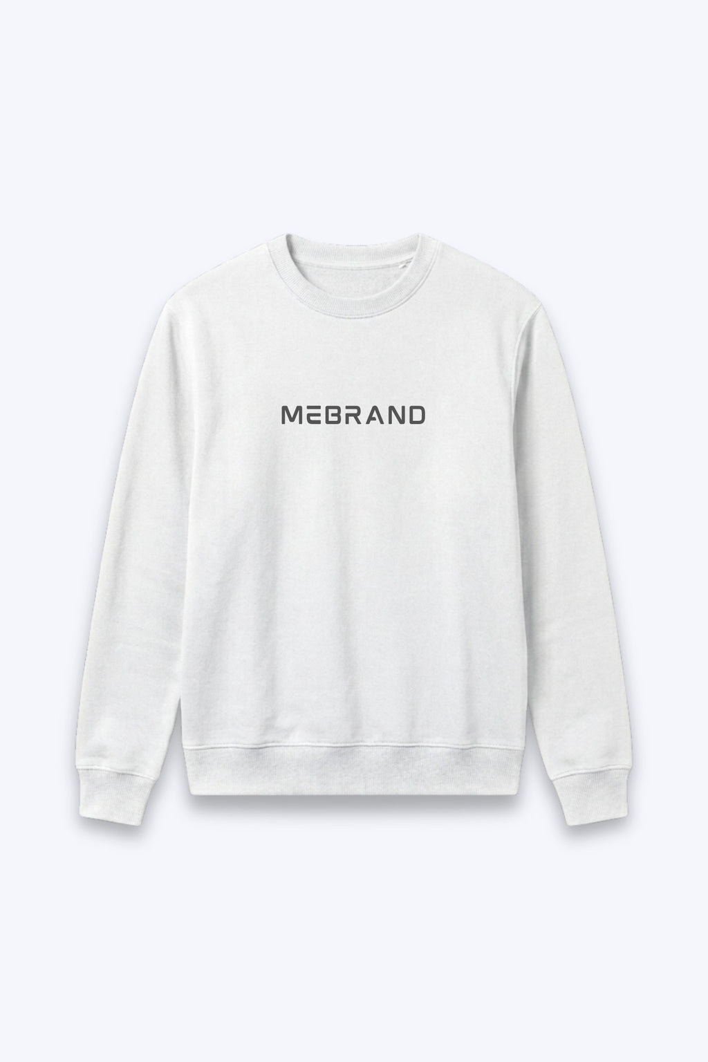 Mebrand Premium Signature White Sweatshirt with elegant minimalist branding