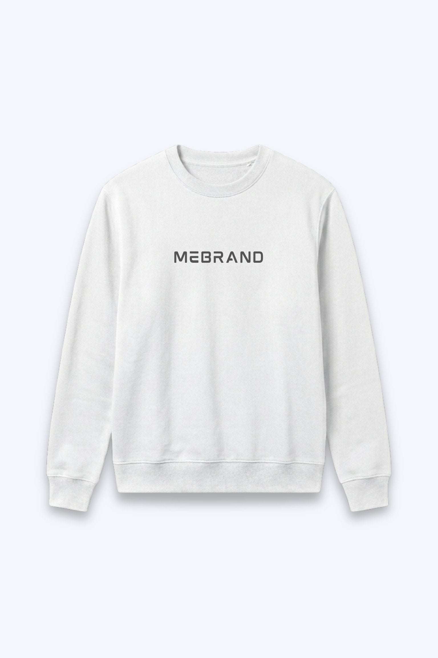 Mebrand Premium Signature White Sweatshirt with elegant minimalist branding