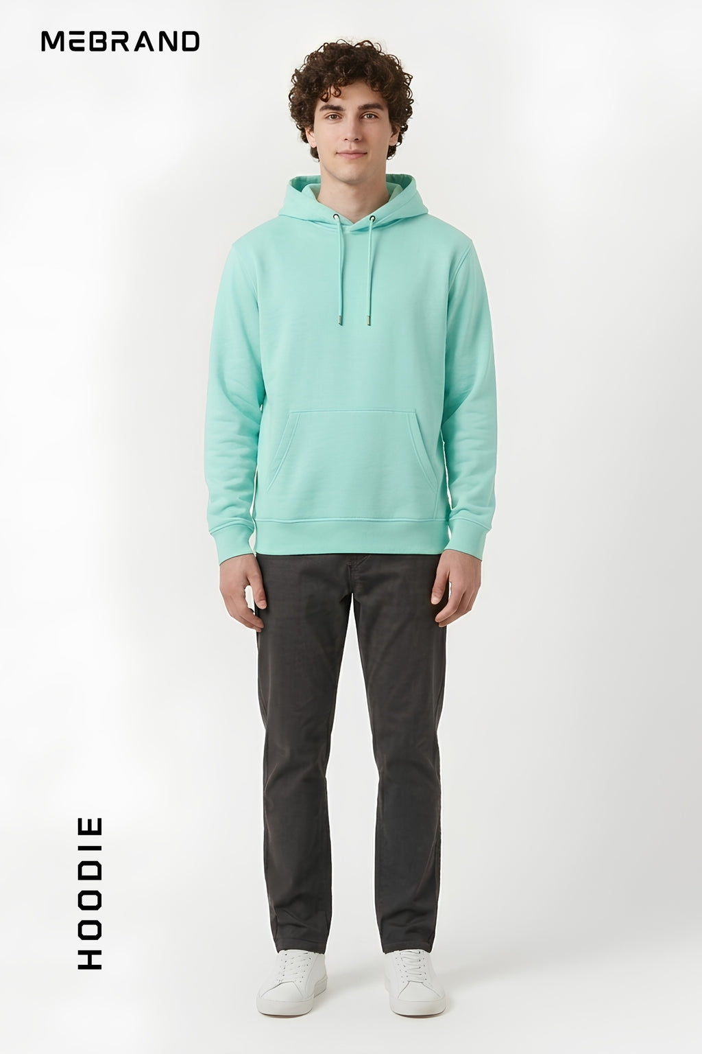 Mint color core edition relaxed fit hoodie in premium cotton by MEBRAND