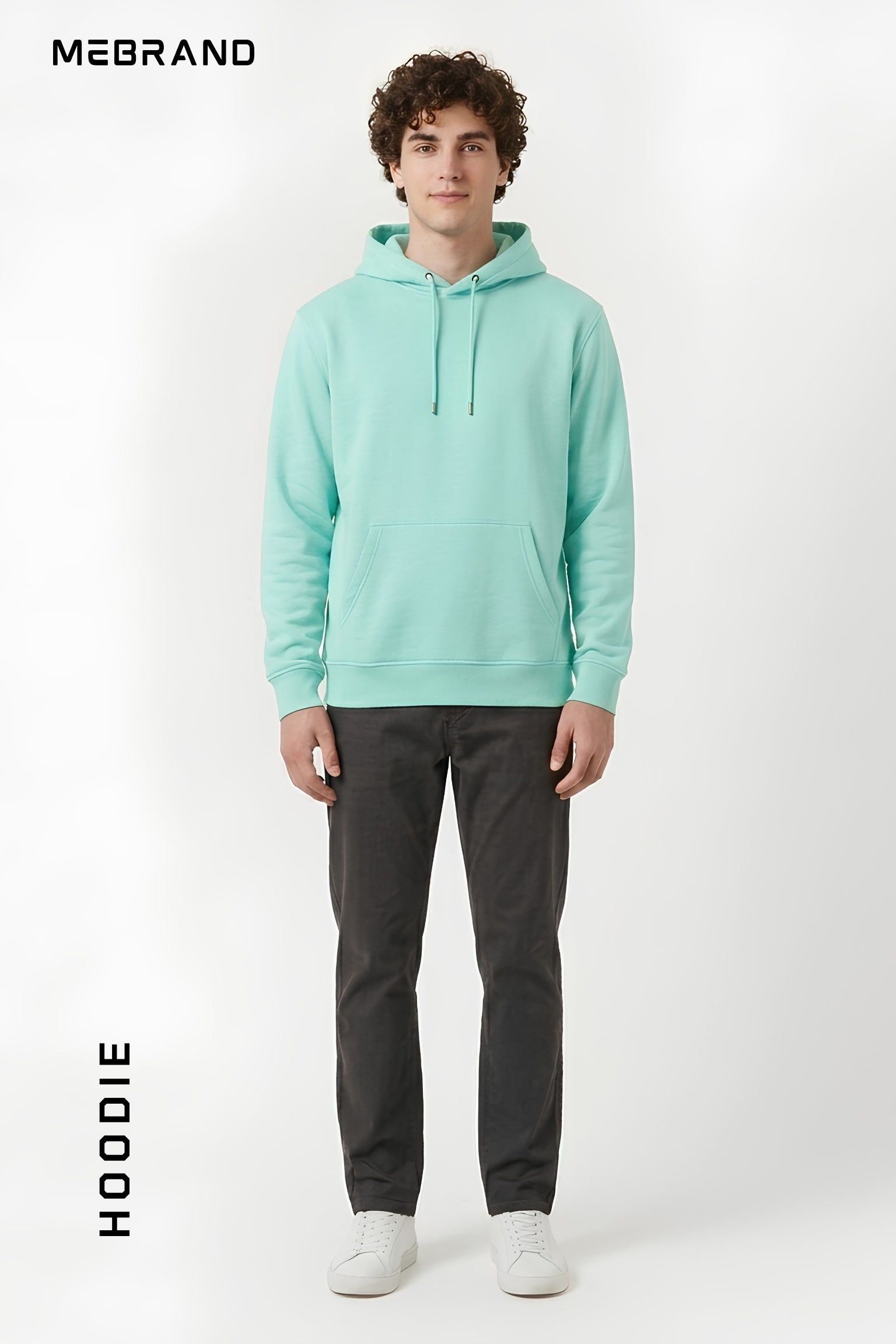 Mint color core edition relaxed fit hoodie in premium cotton by MEBRAND