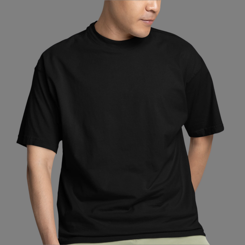 MeBrand Men’s Premium Plain T-Shirt-Black Qikink