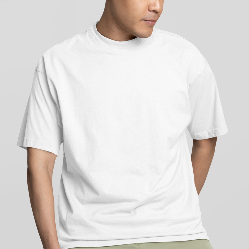 The Mebrand Men’s Premium Oversized Standard T-Shirt White Qikink