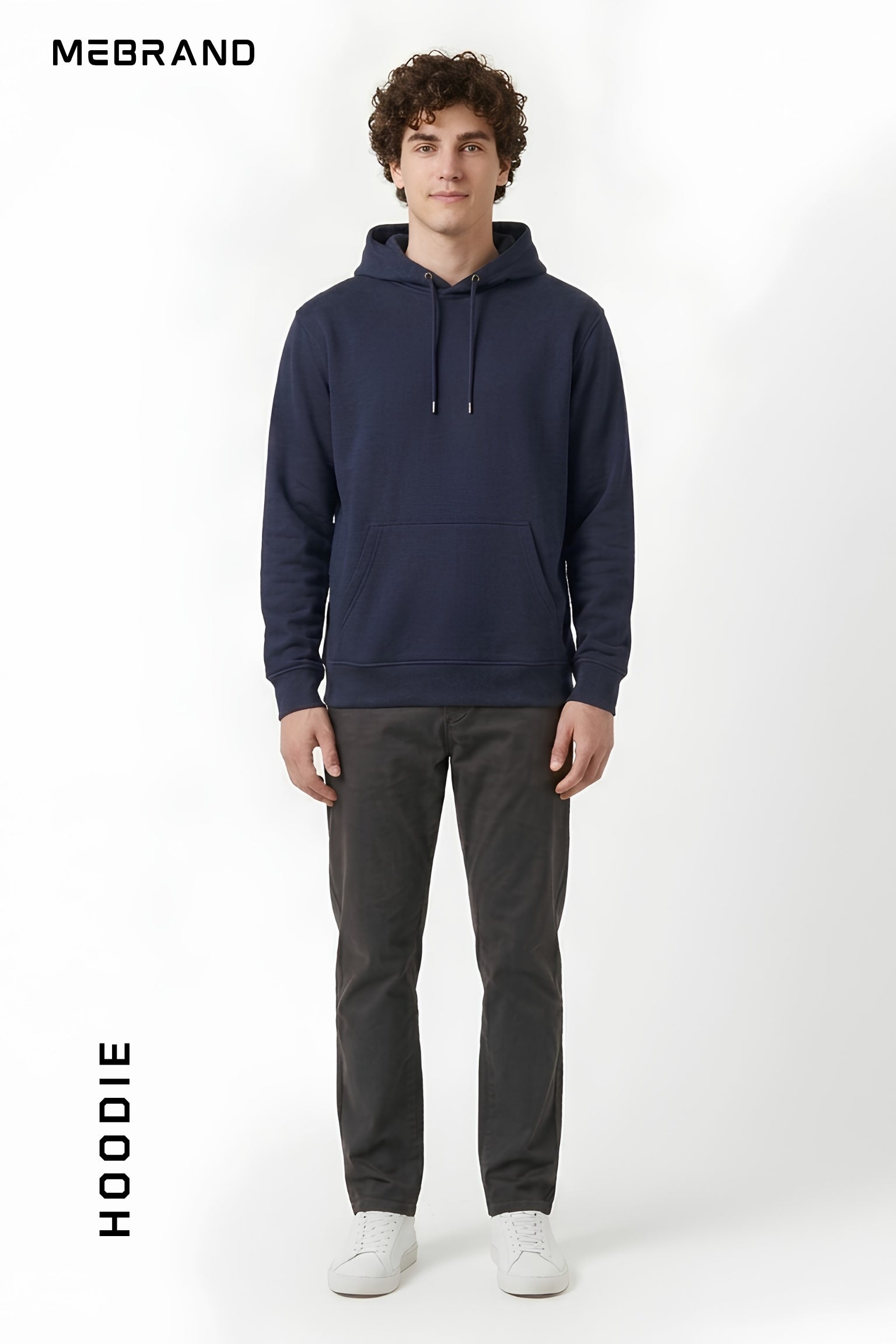 Navy Blue color core edition relaxed fit hoodie in premium cotton by MEBRAND
