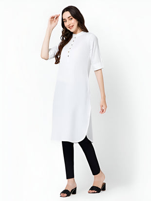 Women Mandarin Collar Kurti