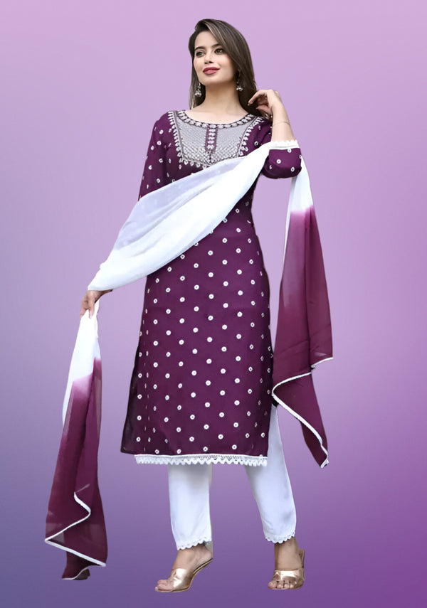 Women Embroidery Kurta Set Meesho