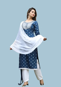 Women Embroidery Kurta Set Meesho