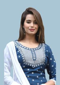 Women Embroidery Kurta Set Meesho