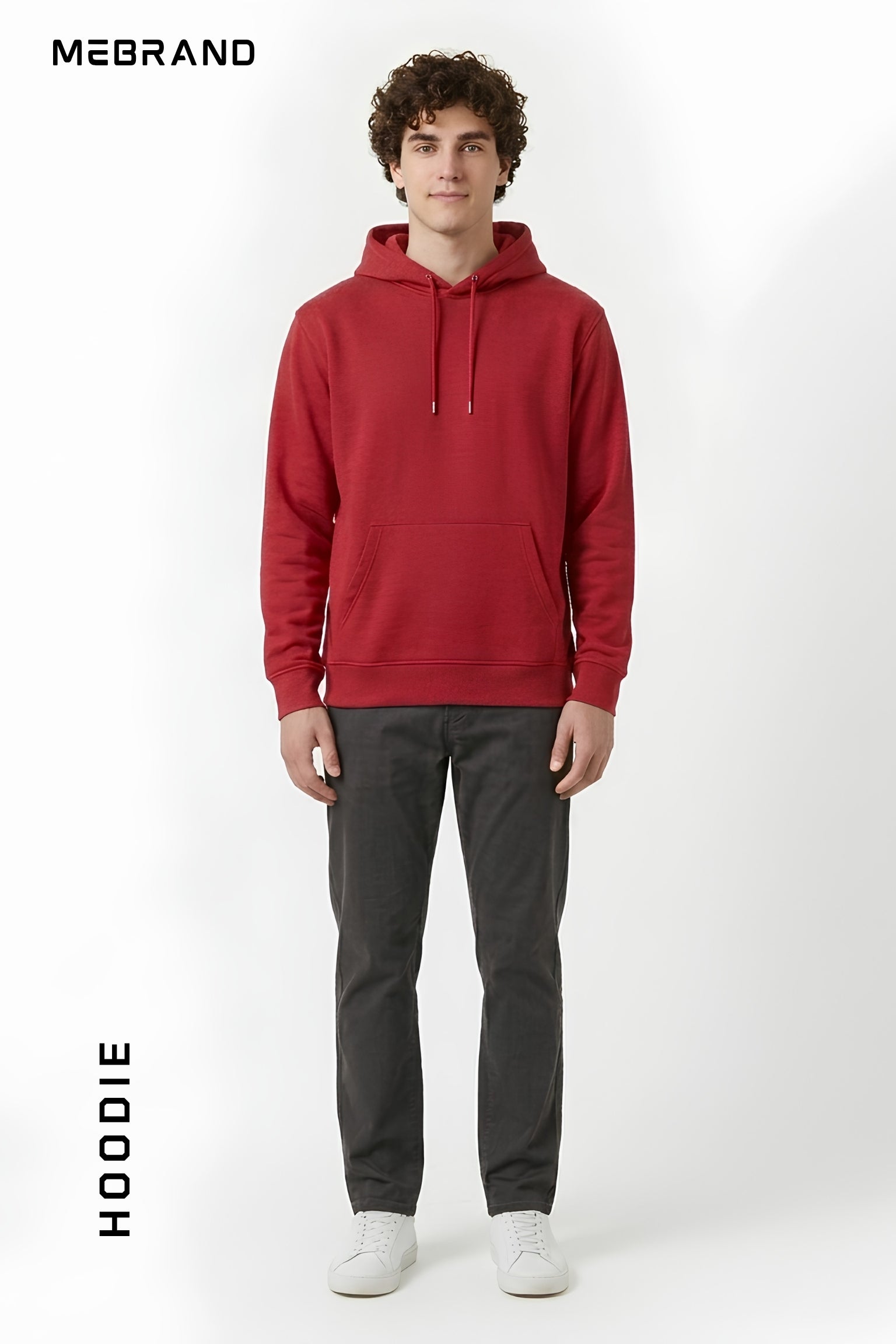 Red color core edition relaxed fit hoodie in premium cotton by MEBRAND