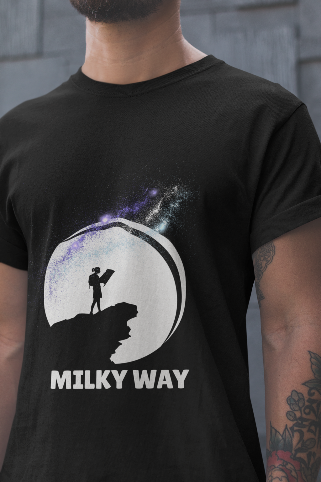 Mebrand Milky Way Men's Regular Fit Cotton Printed T-Shirt