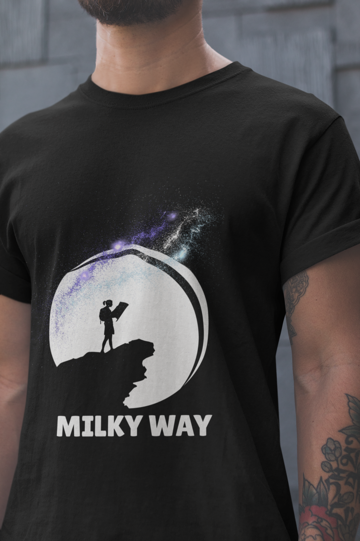 Mebrand Milky Way Men's Regular Fit Cotton Printed T-Shirt