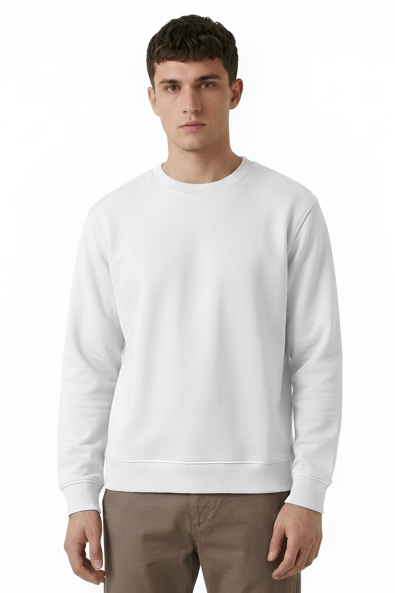 White core edition sweatshirt in premium cotton by MEBRAND front view 2